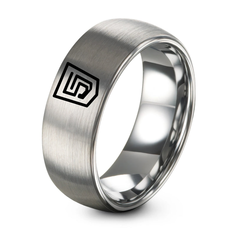 HTML5 – Tungsten Wedding Band, 8 mm, Silver Comfort-Fit Unisex