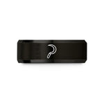 anniversary bands for him – black tungsten sickle wedding band