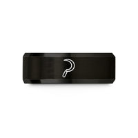 anniversary bands for him – black tungsten sickle wedding band