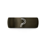 personalized rings for her – gunmetal & black tungsten sickle wedding band