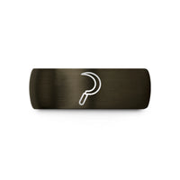 personalized rings for her – gunmetal & black tungsten sickle wedding band