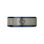 tungsten couples wedding bands – blue & gray tungsten texas wedding band