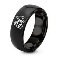 Wedding Gift Anniversaries for Him – black tungsten backhoe ring