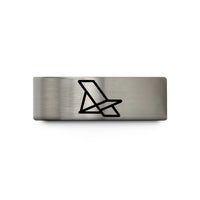 custom engraved bands men – gold & blue & gray tungsten beach chair wedding band