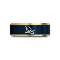 anniversary presents for couples – gold & blue tungsten beach chair wedding band