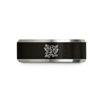 present rings for husband – black & gray tungsten flock of crows wedding band
