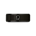 men’s rings for anniversaries – black tungsten hook line wedding band
