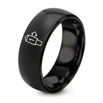Wedding Gift Anniversaries for Him – black tungsten mile marker ring