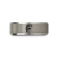 personalized presents for guys – black & gray tungsten rivet setter wedding band