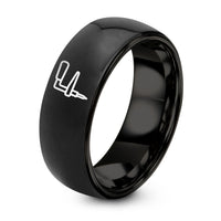 Wedding Gift Anniversaries for Him – black tungsten rivet setter ring