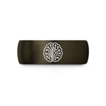 unique rings for couples – gunmetal & blue tungsten brain pcb pattern wedding band