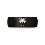 meaningful keepsakes for pairs – black & gold tungsten palmier wedding band