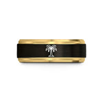 unique presents for lovers – black & gold tungsten palmier wedding band