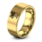 romantic presents for partners – gold tungsten palmier ring