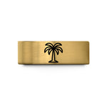 meaningful keepsakes for pairs – gold tungsten palmier wedding band