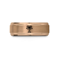 special surprises for spouses – rose gold tungsten palmier wedding band