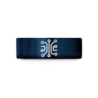 couples anniversary present ideas – blue tungsten circuit board trace wedding band