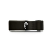 best couples present ideas – black & silver tungsten crescendo mark wedding band