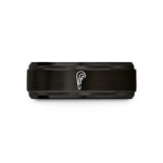 unique wedding present ideas – black tungsten crescendo mark wedding band