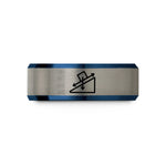unique couples present ideas – blue & silver tungsten free body diagram wedding band