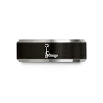 tungsten branded wedding rings – black & gray tungsten pallet jack wedding band