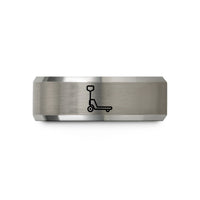anniversary rings for him – black & gray tungsten pallet jack wedding band