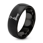 Wedding Gift Anniversary for Couple – black tungsten pallet jack ring