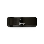 unisex tungsten wedding band – black tungsten pallet jack wedding band