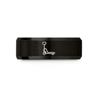 unisex tungsten wedding band – black tungsten pallet jack wedding band