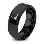 tungsten branded wedding rings – black tungsten pallet jack ring