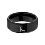 personalized rings for couples – black tungsten pallet jack wedding band