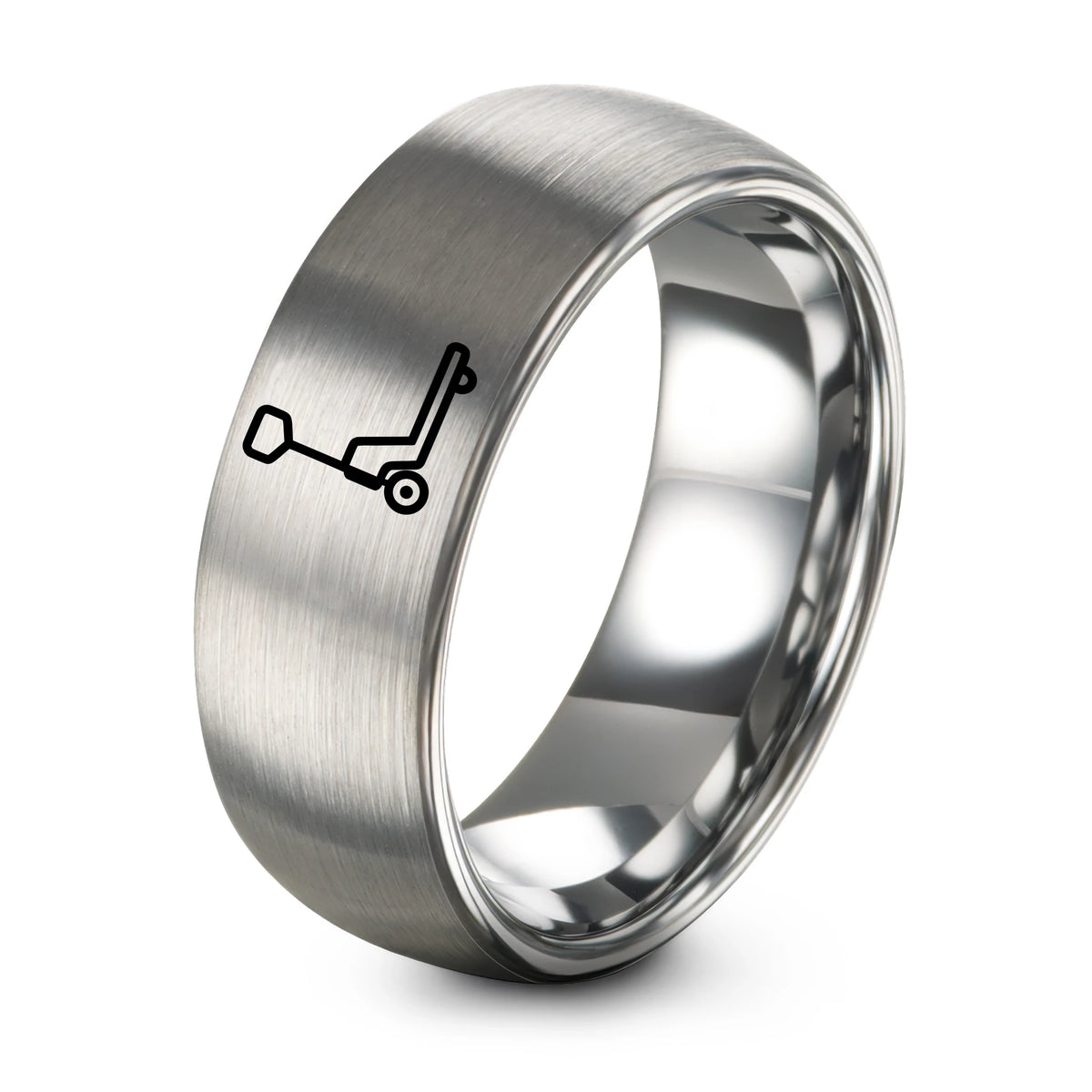 Wedding Gift Anniversary for Couple – gray tungsten pallet jack ring