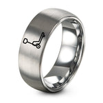 Wedding Gift Anniversary for Couple – gray tungsten pallet jack ring