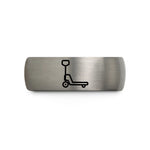 unisex tungsten wedding band – gray tungsten pallet jack wedding band