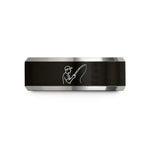 tungsten anniversary bands – black & grey tungsten shore angler casting wedding band