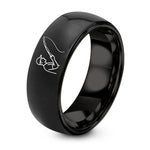 Wedding Gift Anniversary for Couple – black tungsten shore angler casting ring