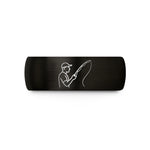 unique couple anniversary rings – black tungsten shore angler casting wedding band