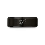personalized wedding present ideas – black tungsten shore angler casting wedding band