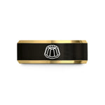 unique wedding present ideas – black & gold tungsten bundt cake wedding band