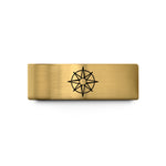 personalized rings for her – gold tungsten compass rose wedding band