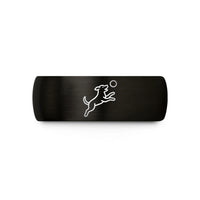 tungsten wedding bands men – black & gold tungsten dog leaping wedding band