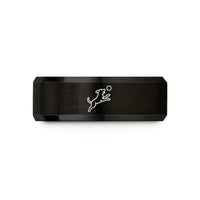 personalized jewelry for women – black & rose gold tungsten dog leaping wedding band