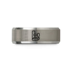 unique wedding present ideas – black & gray tungsten dowel joint wedding band