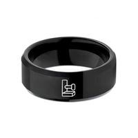 tungsten rings for couples – black tungsten dowel joint wedding band