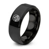 Mountain Circle – Tungsten Wedding Band, 8 mm, Black Comfort-Fit Unisex