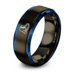 gunmetal & blue tungsten weighted boots pair ring
