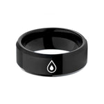 husband wedding bands – black tungsten blood drop wedding band