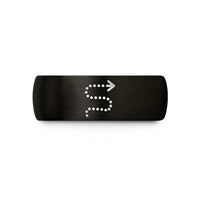 men's tungsten wedding band – black tungsten dotted travel path wedding band