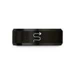 tungsten bands for men – black tungsten dotted travel path wedding band