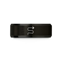 tungsten bands for men – black tungsten dotted travel path wedding band